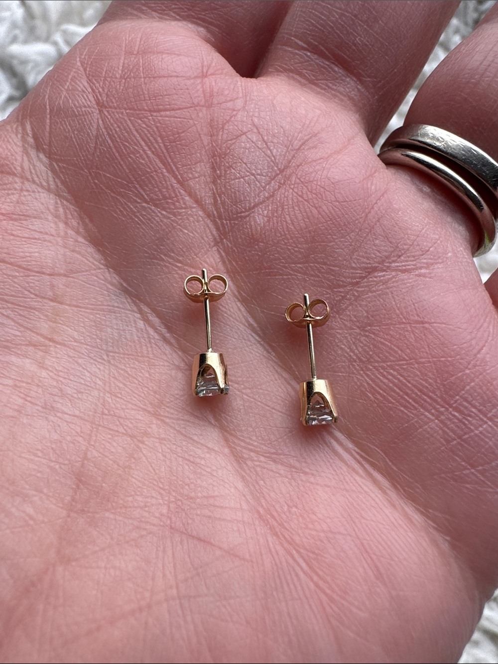 14K Aquamarine‎ Studs - Picture 2 of 4